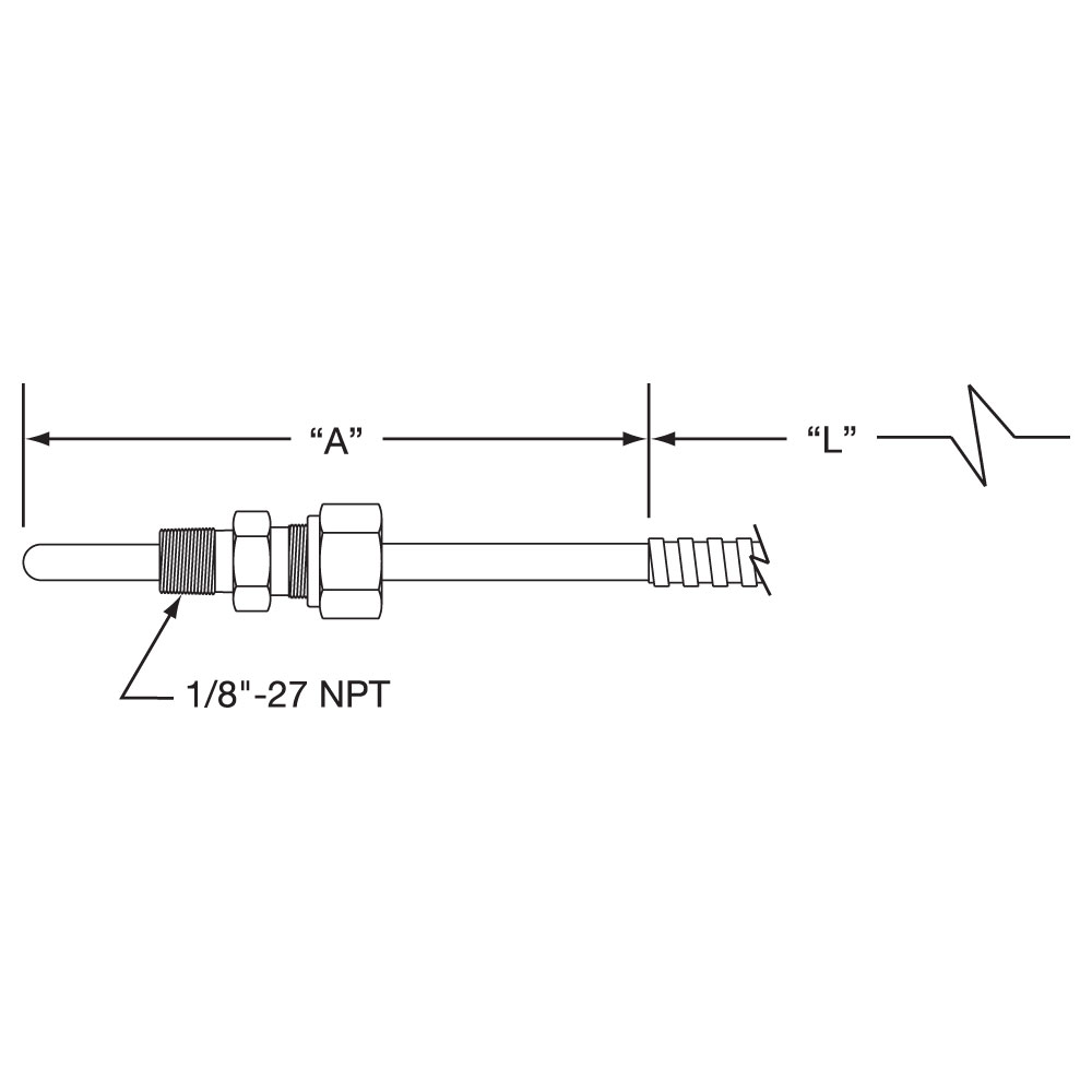 Style TCP Compression Fitting Thermocouples